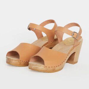No.6 High Heel Clog Sandals in Naked, Size 38